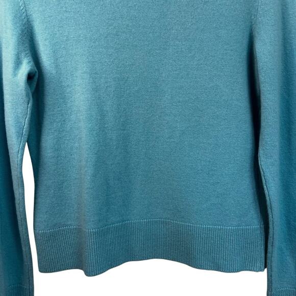 100% Cashmere | Bloomingdale’s Aqua Long Sleeve Turtleneck Sweater | Medium - Picture 6 of 6